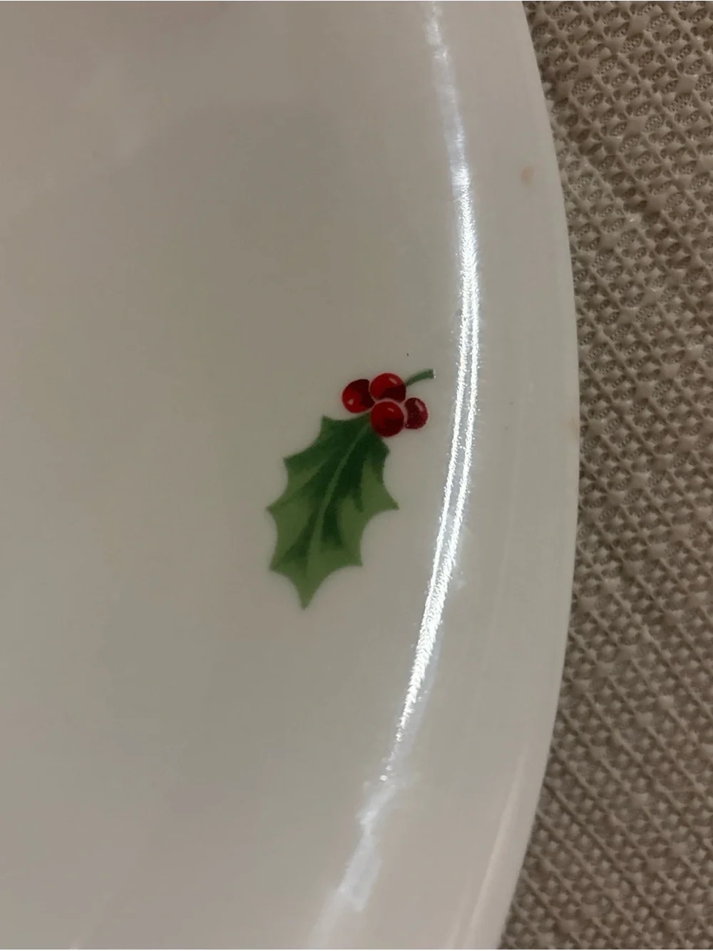 Vintage ATICO Christmas Serving Bowl The Spirit of Christmas is Love Holly Gold